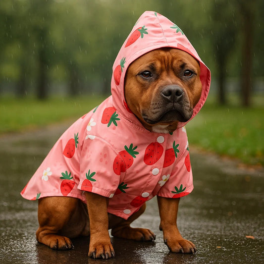 Hundemantel & Hundejacke Erdbeer | Wasserdicht & Süß für Hunde