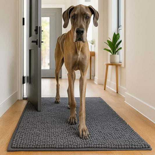 Schmutzfangmatte Hund Grau | Saugstark & Schnelltrocknend für Zuhause