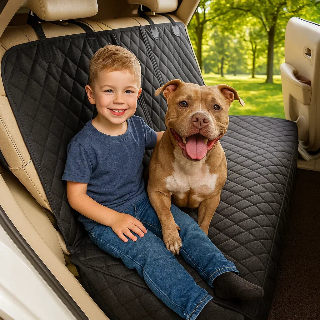 Hunde Autositz Rückbank geteilt | Wasserfester & Waschbarer Sitzschutz
