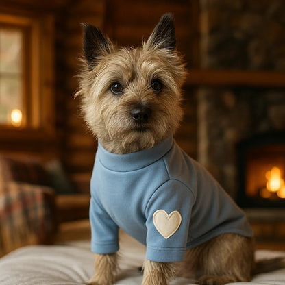 Hundemantel Herzmuster | Weicher & Süßer Hundepullover für Wintertage