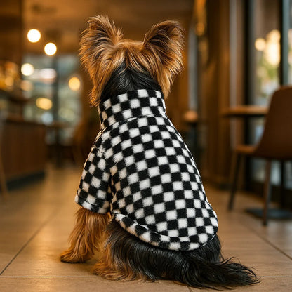 Hundemantel Schwarz Weiß | elegant, warm & stilvoll für Hunde
