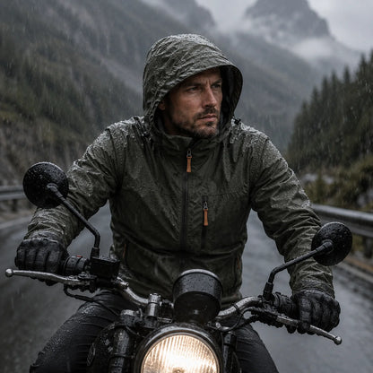 Herren Regenjacke Wasserdicht mit Kapuze  | Winddichte Outdoorjacke