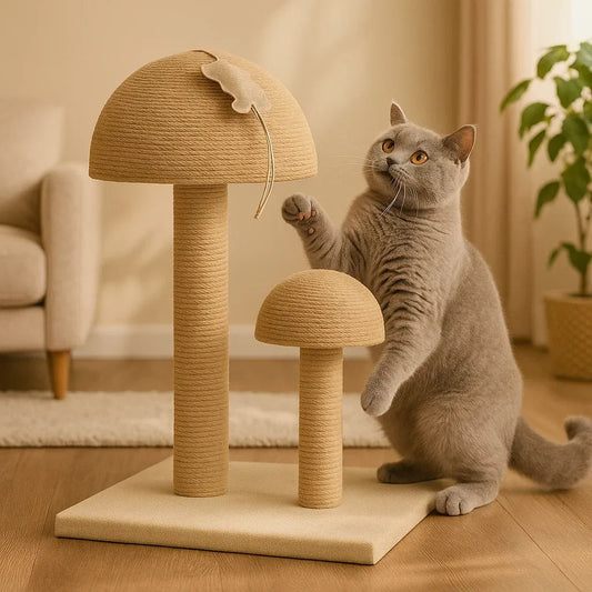 Katzen Kratzbaum mit Bett | Stilvolles Kratzbrett & Ruheplatz