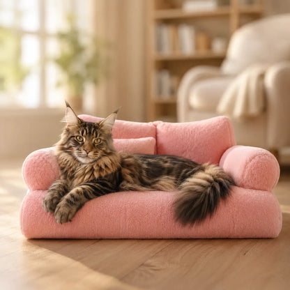 Katzenbett mit Rand | Weiches Katzensofa für gemütliche Ruhe