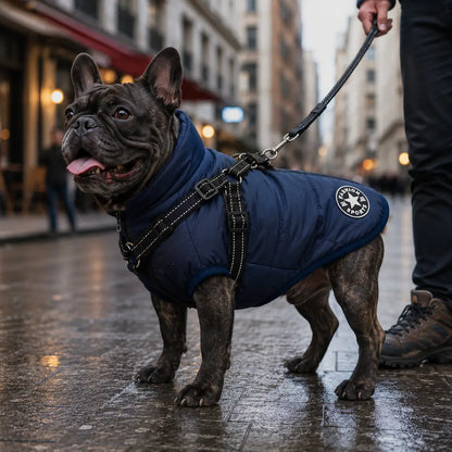 Wasserdichter Hundemantel mit Geschirr für kleine & mittlere Hunde