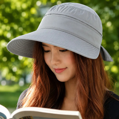 Faltbarer Damen Sonnenhut mit UV-Schutz & Breiter Krempe