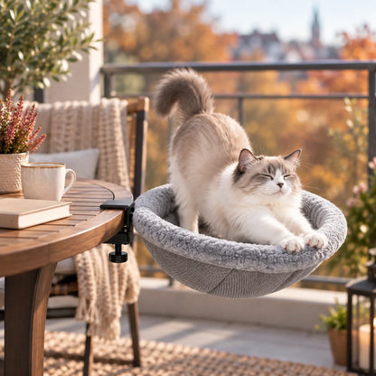 Katzenbett Hängematte | Faltbares rundes Katzenbett für Zuhause