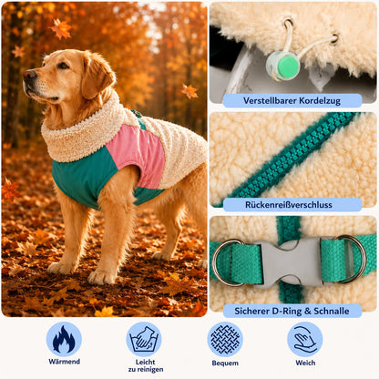 Warme Winter Hundemantel mit Fleece | Wasserabweisende Hundeweste