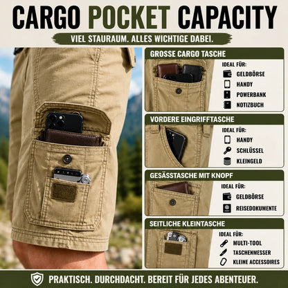 Herren Cargo Shorts aus Baumwolle | Robuste Outdoor & Freizeitshorts