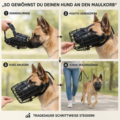 Hunde Maulkorb Edelstahl | Verstellbar & Atmungsaktiv