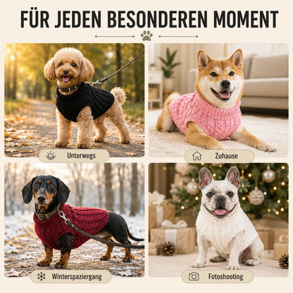 Hundepullover Strick für kleine Hunde | Warmer Hundemantel