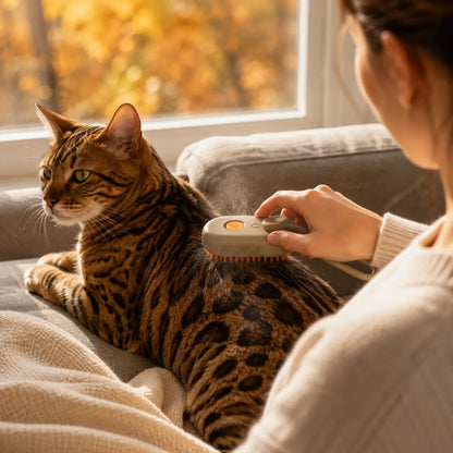 3-in-1 Dampfbürste für Katzen & Hunde | Fellbürste