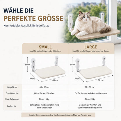 Katzenbett Fenster | Klappbare Fensterliege mit starken Saugnäpfen