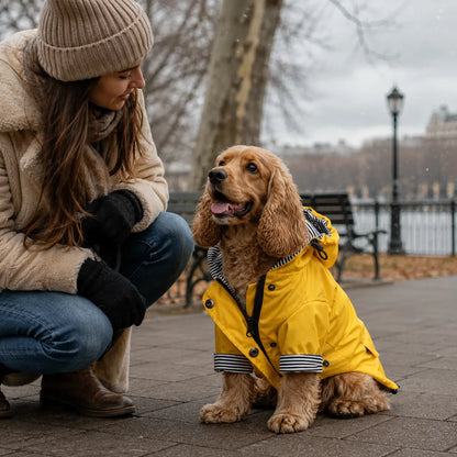 Hunderegenmantel wasserdicht | Regenjacke mit Kapuze für Hunde