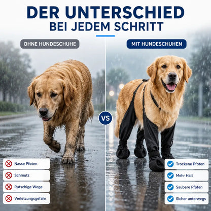 Hundeschuhe mit Beinriemen | Wasserdichte Pfotenschützer für Hunde