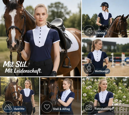 Damen Reitshirt Kurzarm – Schnell trocknend für Sommer & Training