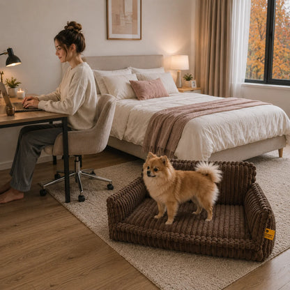Orthopädisches Hundebett | Warmes Hundesofa für Winter & Kälte