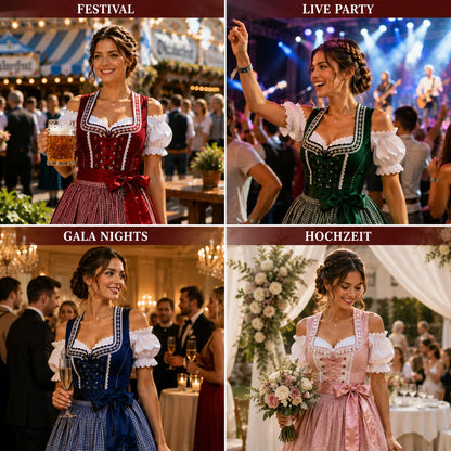 Dirndl Damen Set für Oktoberfest | Klassisch & Elegant