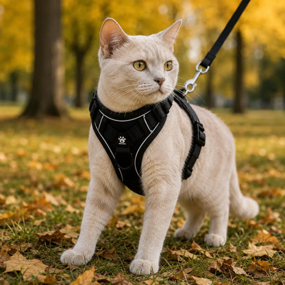 Katzengeschirr mit Leine | Reflektierend & Ausbruchsicher, Verstellbar