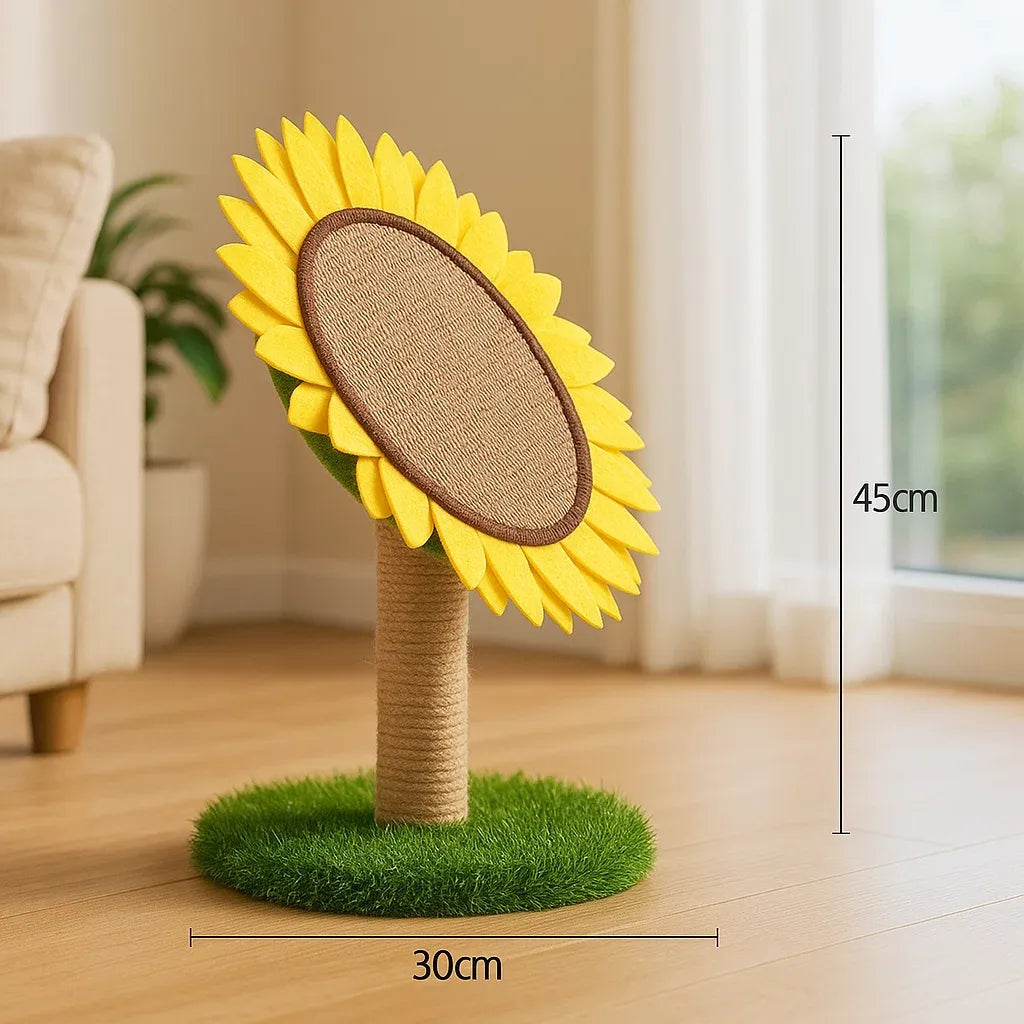 Katzen Kratzbaum Sonnenblume aus Sisal | Spielplatz & Möbelschutz
