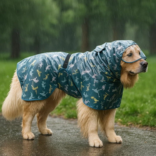 Hundemantel Dino Design | Wasserfeste Regenjacke für Abenteuer im Regen
