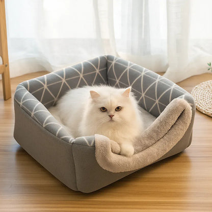 Katzenhöhle & Katzenbett 2-in-1 | Weiches Kuschelbett für Katzen