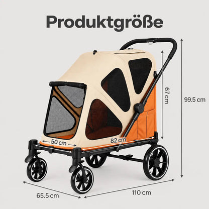 Faltbarer Hundebuggy bis 30 kg | Hundewagen für unterwegs