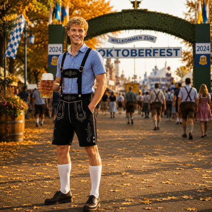 Herren Oktoberfest Lederhosen | Trachten Outfit mit Hut