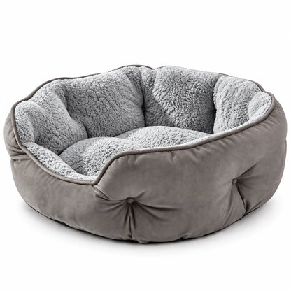 Hundebett Rund | Warmes Sherpa Donut Hundebett Waschbar