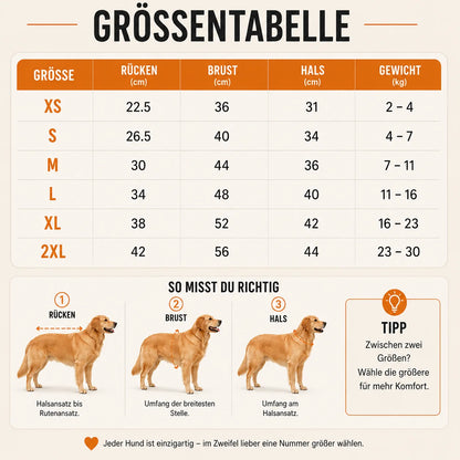 Wasserdichter Winter-Hundemantel | Warme Hundejacke mit Geschirr