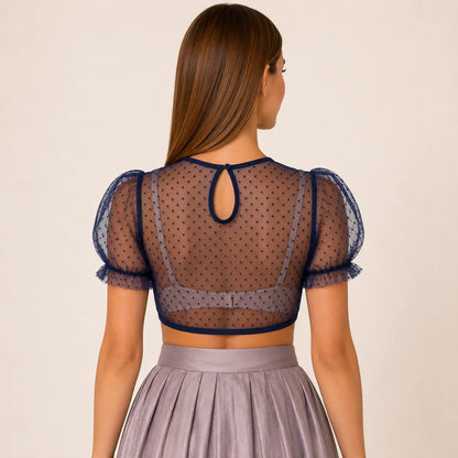Dirndlbluse Damen transparent | Puffärmel für Dirndl & Oktoberfest