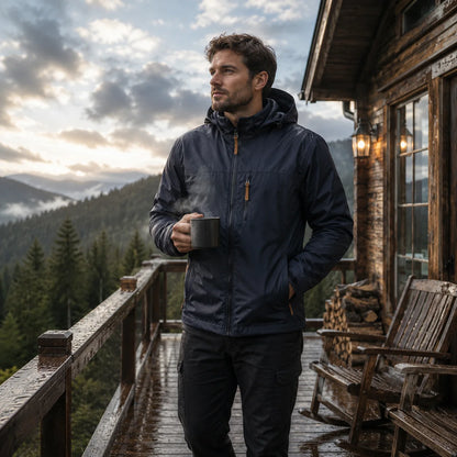 Herren Regenjacke Wasserdicht mit Kapuze  | Winddichte Outdoorjacke