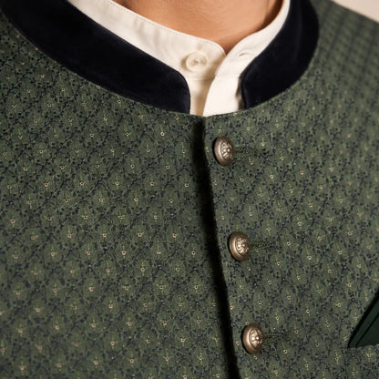Trachtenweste Herren Grün | Elegante Weste für Oktoberfest