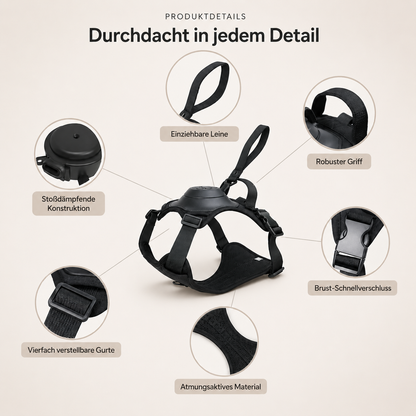 Hundegeschirr mit Automatikleine | Sicheres & Ausbruchsfreies Design