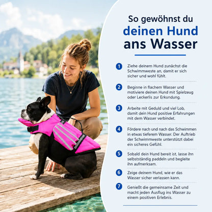 Schwimmweste Hund mit Kinnauflage |Sicherer Auftrieb & Verstellbar
