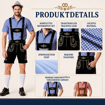 Herren Oktoberfest Lederhosen | Trachten Outfit mit Hut