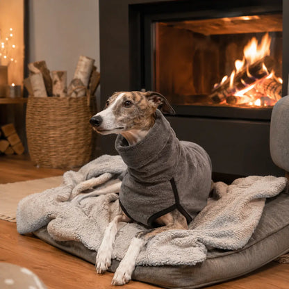 Winddichter Hundemantel mit Rollkragen für Windhunde