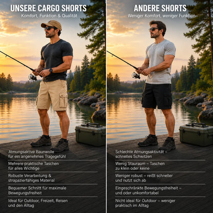 Herren Cargo Shorts aus Baumwolle | Robuste Outdoor & Freizeitshorts