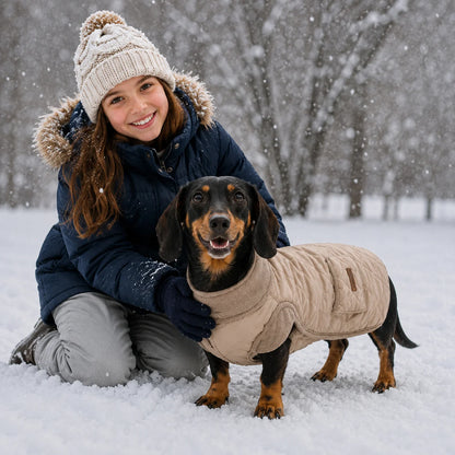 Hundemantel Winter | Für kurzbeinige Hunde mit langem Rücken