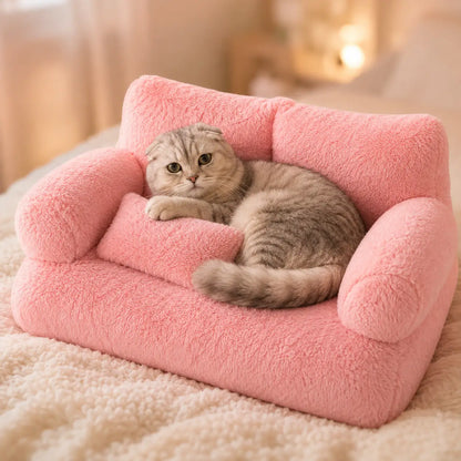 Katzenbett mit Rand | Weiches Katzensofa für gemütliche Ruhe