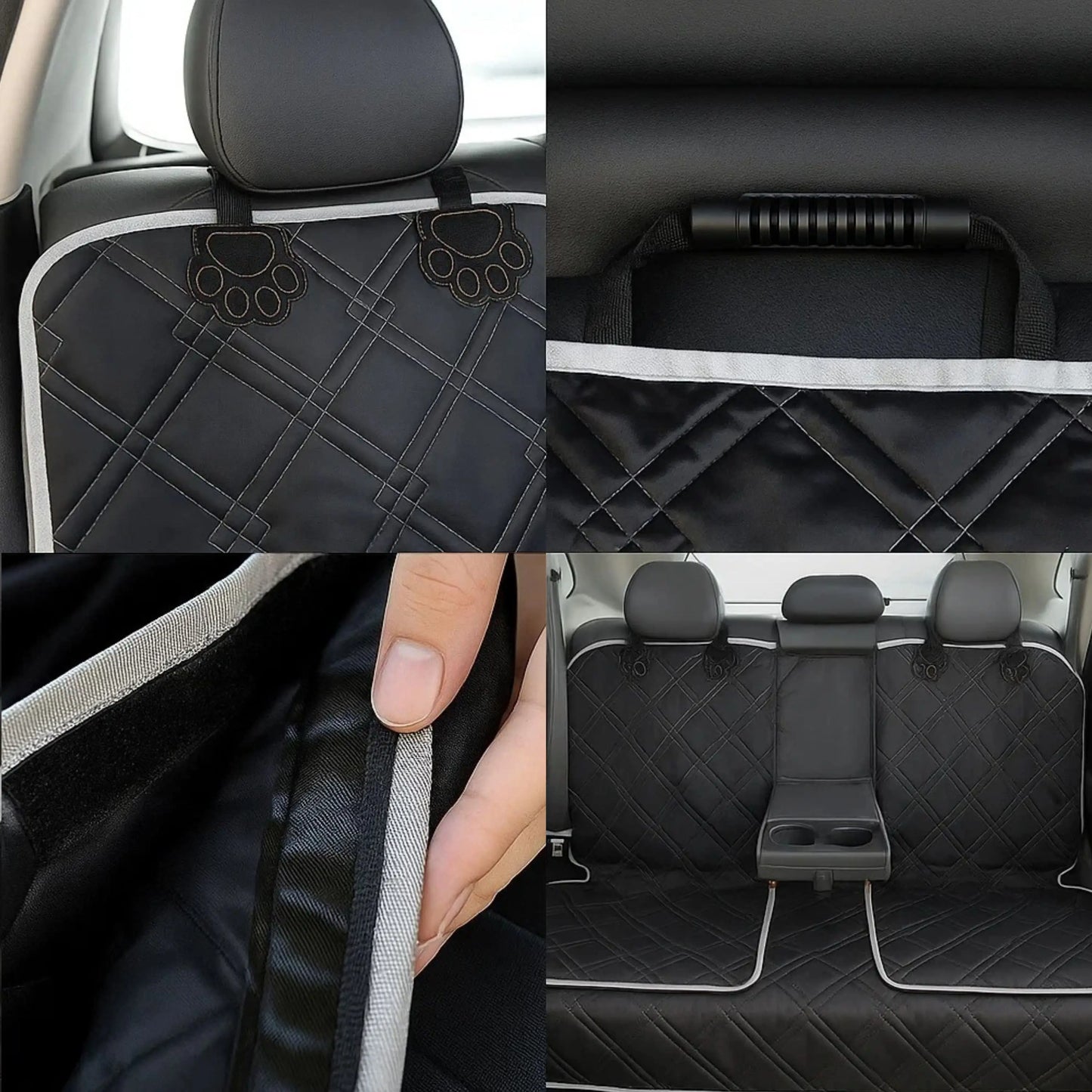 Hunde Autositz Rückbank | Wasserdichter & Rutschfester Sitzschutz fürs Auto