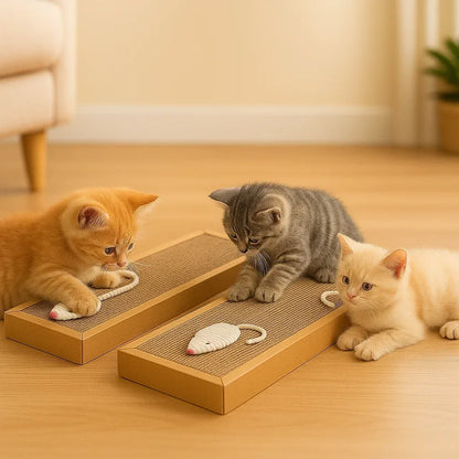 Katzen Kratzmatte aus Karton | umweltfreundliches Kratzbrett & Schutz