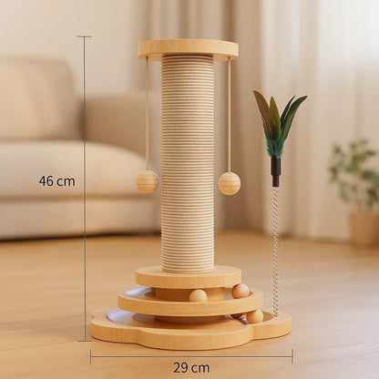 Katzen Kratzbaum aus Holz | Stilvolles Spiel & Möbel­schutz in einem