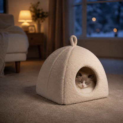 Katzenhöhle für kleine Katzen | Warm & weich gepolstert