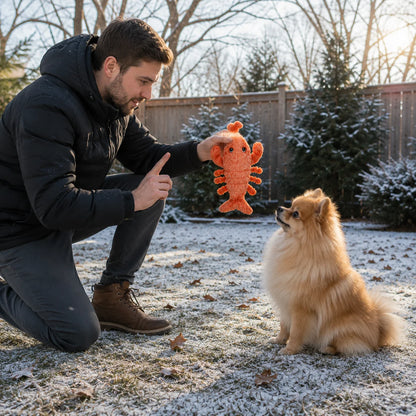 Hundespielzeug Hummer | Wackelndes Plüschspielzeug zur Beschäftigung