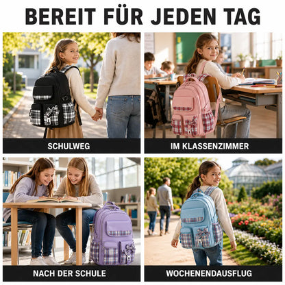 Mädchen Schulrucksack Wasserdicht | Leichter mit Fächern