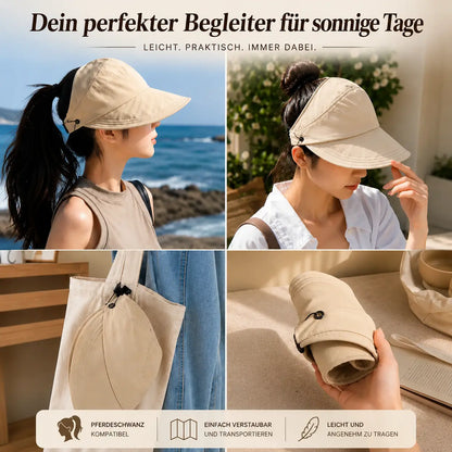 Damen Sonnenhut aus Baumwolle | UV-Schutz Bucket Hat mit Breiter Krempe