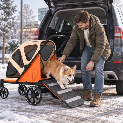 Faltbarer Hundebuggy bis 30 kg | Hundewagen für unterwegs