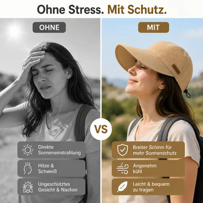 Damen Sonnenhut UV50+ | Faltbarer Sommerhut mit Breiter Krempe