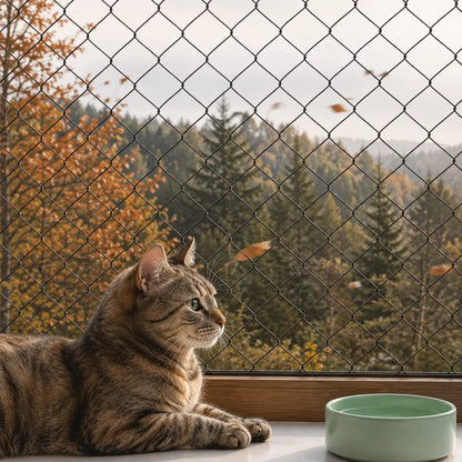 Katzennetz für Balkon | Verstärktes Sicherheitsnetz für Katzen